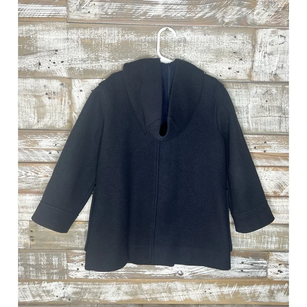 Zara kids Black Hooded Pea Coat‎ size 6-7yr